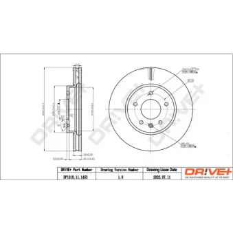 Jeu de 2 disques de frein avant Dr!ve+ DP1010.11.1453