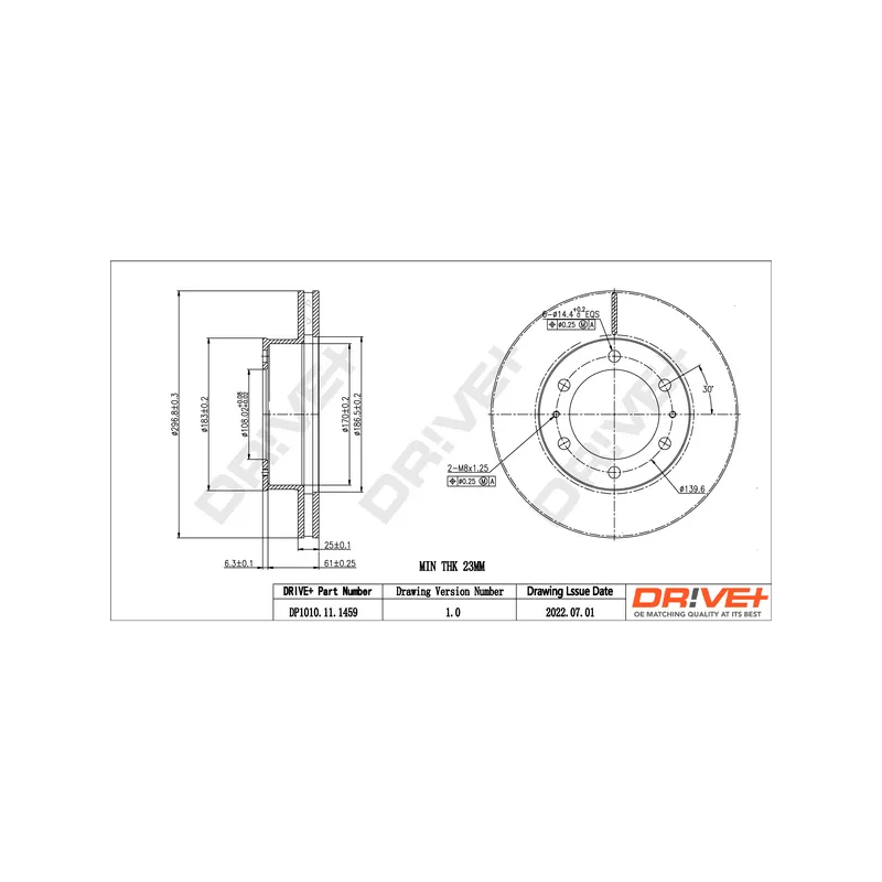 Jeu de 2 disques de frein avant Dr!ve+ DP1010.11.1459