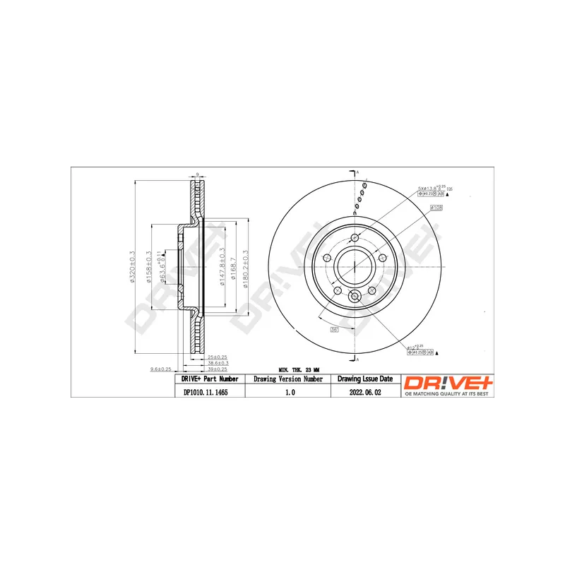 Jeu de 2 disques de frein avant Dr!ve+ DP1010.11.1465