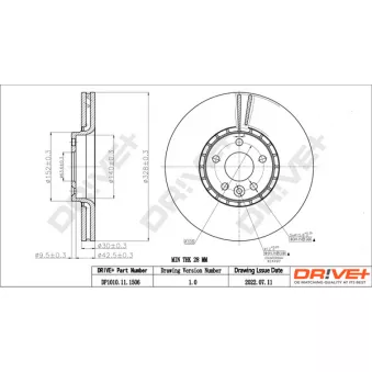 Jeu de 2 disques de frein avant Dr!ve+ DP1010.11.1506