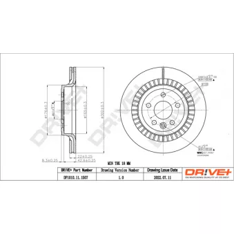 Jeu de 2 disques de frein arrière Dr!ve+ DP1010.11.1507
