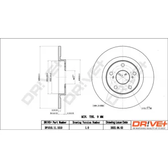 Jeu de 2 disques de frein arrière Dr!ve+ DP1010.11.1510