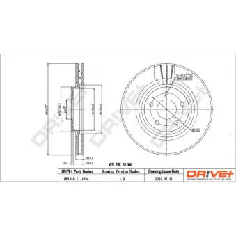 Jeu de 2 disques de frein avant Dr!ve+ DP1010.11.1524