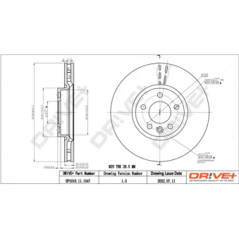 Jeu de 2 disques de frein avant Dr!ve+ DP1010.11.1547