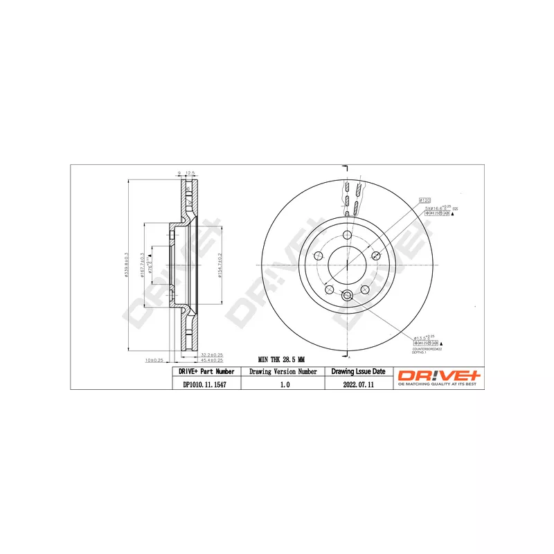Jeu de 2 disques de frein avant Dr!ve+ DP1010.11.1547