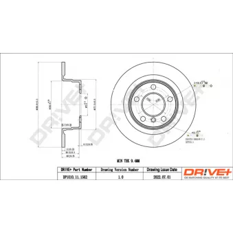 Jeu de 2 disques de frein arrière Dr!ve+ DP1010.11.1563