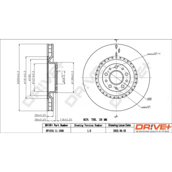 Jeu de 2 disques de frein avant Dr!ve+ DP1010.11.1566