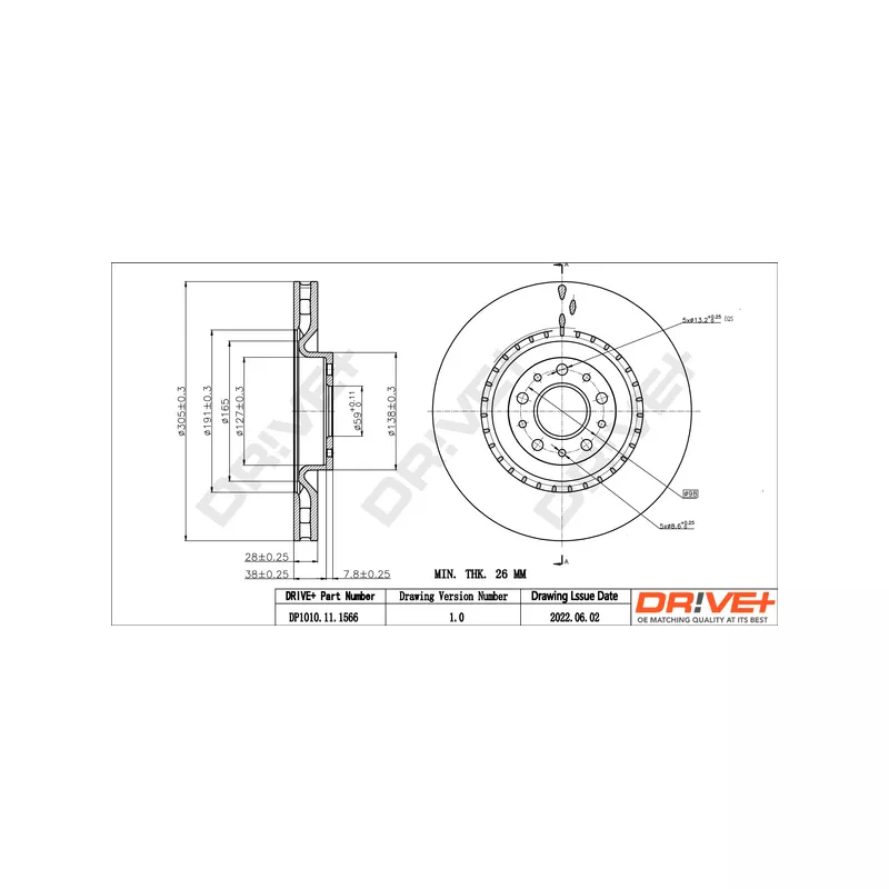 Jeu de 2 disques de frein avant Dr!ve+ DP1010.11.1566