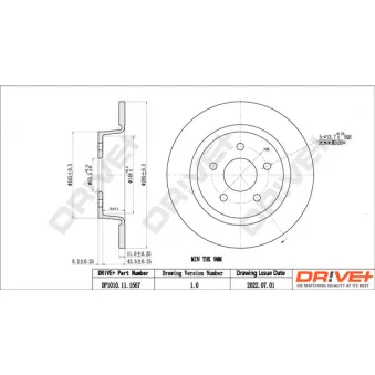 Jeu de 2 disques de frein arrière Dr!ve+ DP1010.11.1567