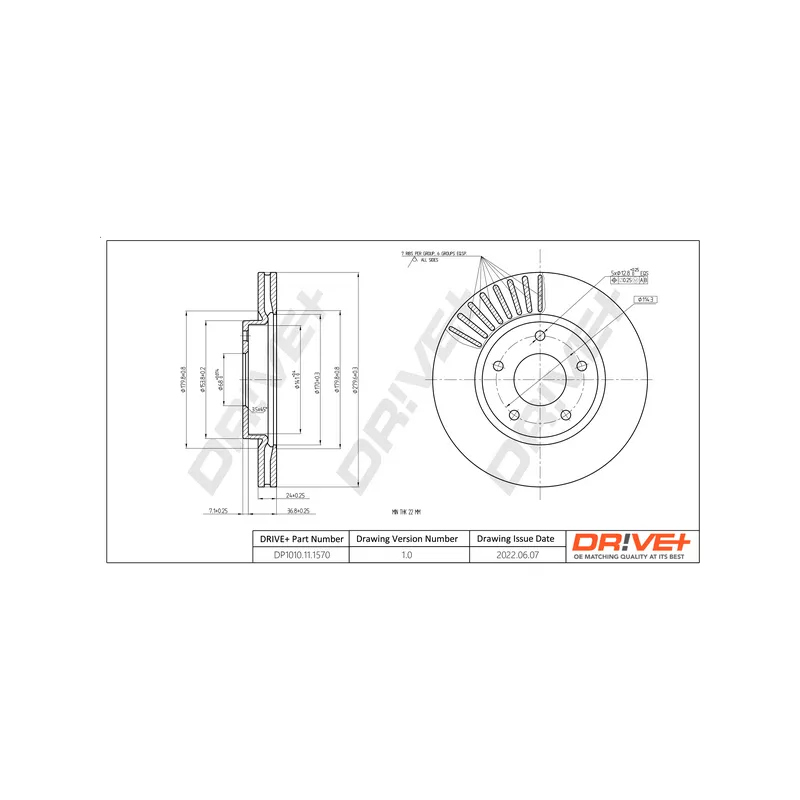 Jeu de 2 disques de frein avant Dr!ve+ DP1010.11.1570
