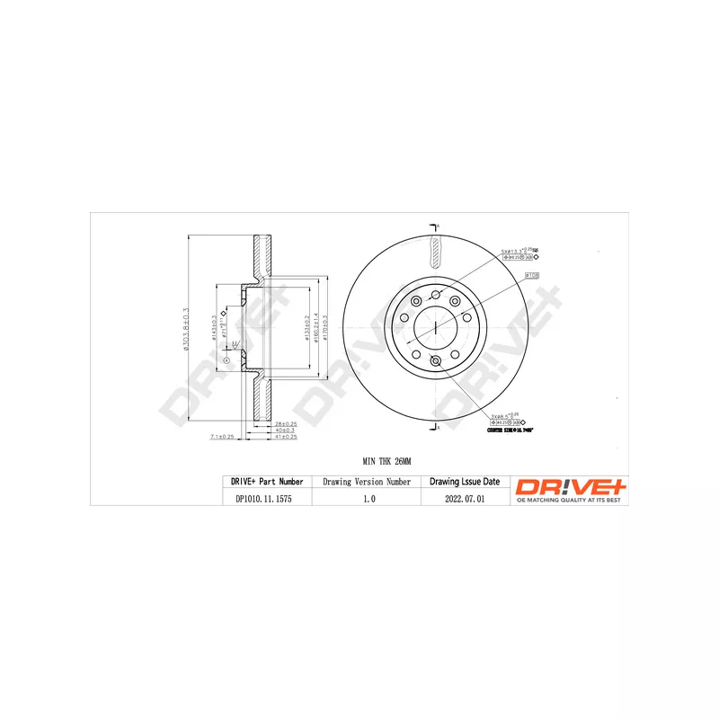 Jeu de 2 disques de frein avant Dr!ve+ DP1010.11.1575