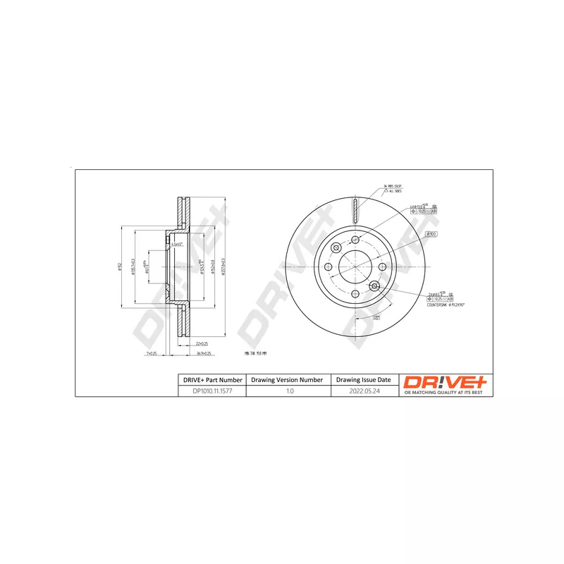 Jeu de 2 disques de frein avant Dr!ve+ DP1010.11.1577