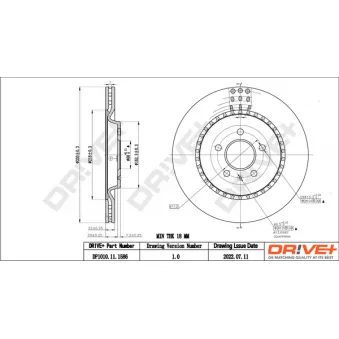 Jeu de 2 disques de frein arrière Dr!ve+ DP1010.11.1586