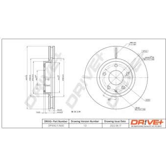 Jeu de 2 disques de frein avant Dr!ve+ DP1010.11.1600