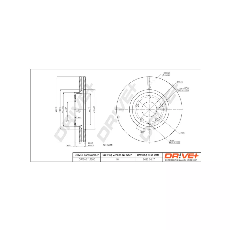 Jeu de 2 disques de frein avant Dr!ve+ DP1010.11.1600