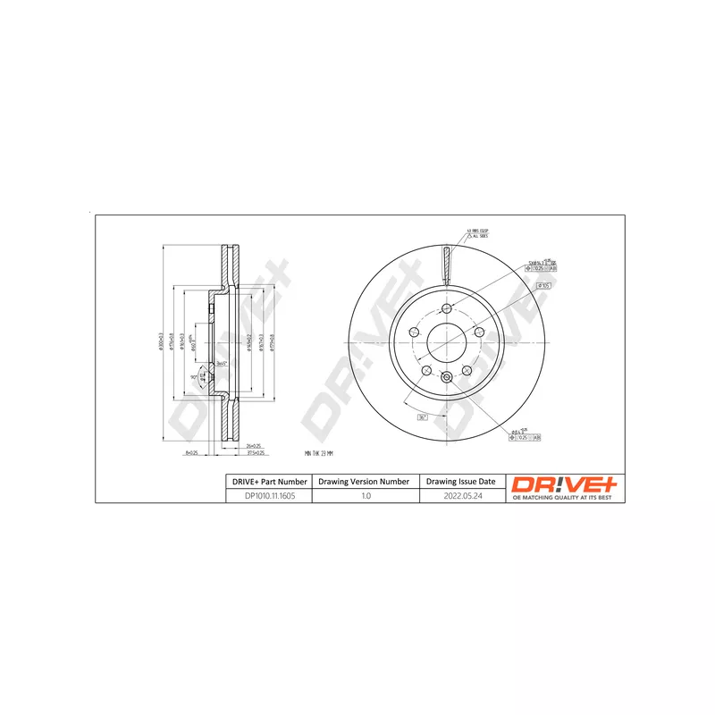 Jeu de 2 disques de frein avant Dr!ve+ DP1010.11.1605