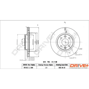 Jeu de 2 disques de frein avant Dr!ve+ DP1010.11.1606
