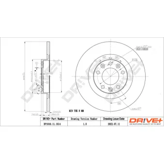 Jeu de 2 disques de frein arrière Dr!ve+ DP1010.11.1614