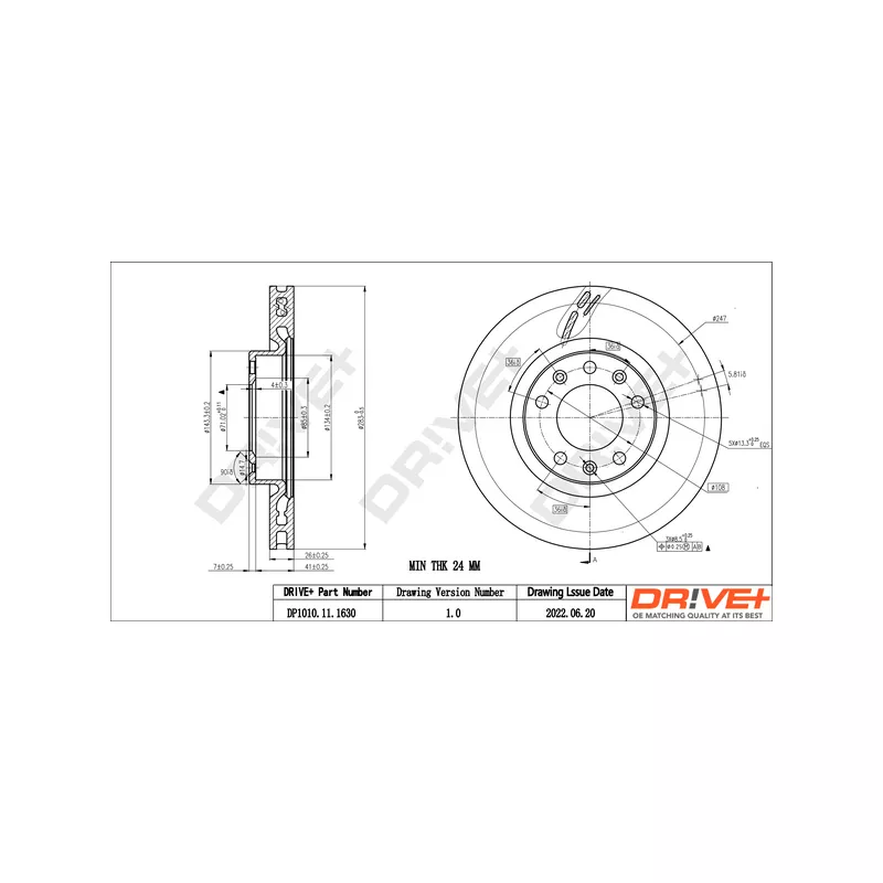 Jeu de 2 disques de frein avant Dr!ve+ DP1010.11.1630