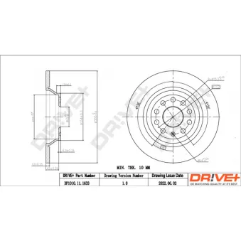 Jeu de 2 disques de frein arrière Dr!ve+ DP1010.11.1633