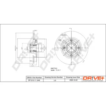 Jeu de 2 disques de frein arrière Dr!ve+ DP1010.11.1646
