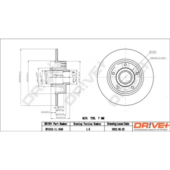 Jeu de 2 disques de frein arrière Dr!ve+ DP1010.11.1648