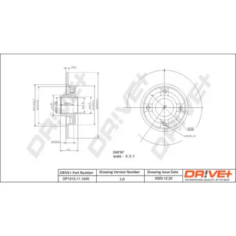 Jeu de 2 disques de frein arrière Dr!ve+ DP1010.11.1649