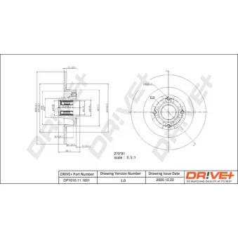 Jeu de 2 disques de frein arrière Dr!ve+ DP1010.11.1651