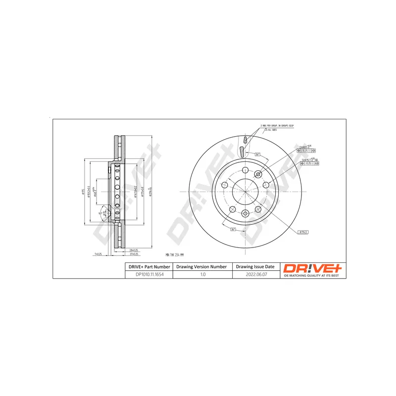 Jeu de 2 disques de frein avant Dr!ve+ DP1010.11.1654