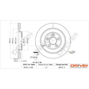 Jeu de 2 disques de frein arrière Dr!ve+ DP1010.11.1658