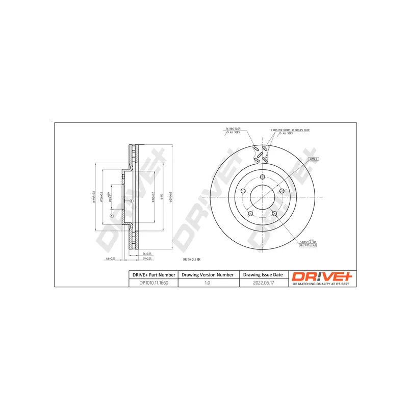 Jeu de 2 disques de frein avant Dr!ve+ DP1010.11.1660