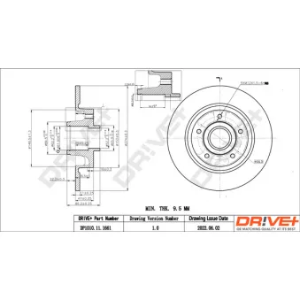 Jeu de 2 disques de frein arrière Dr!ve+ DP1010.11.1661