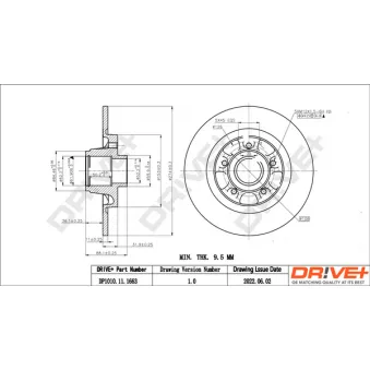 Jeu de 2 disques de frein arrière Dr!ve+ DP1010.11.1663