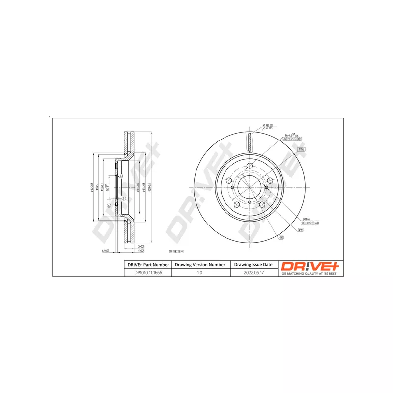 Jeu de 2 disques de frein avant Dr!ve+ DP1010.11.1666