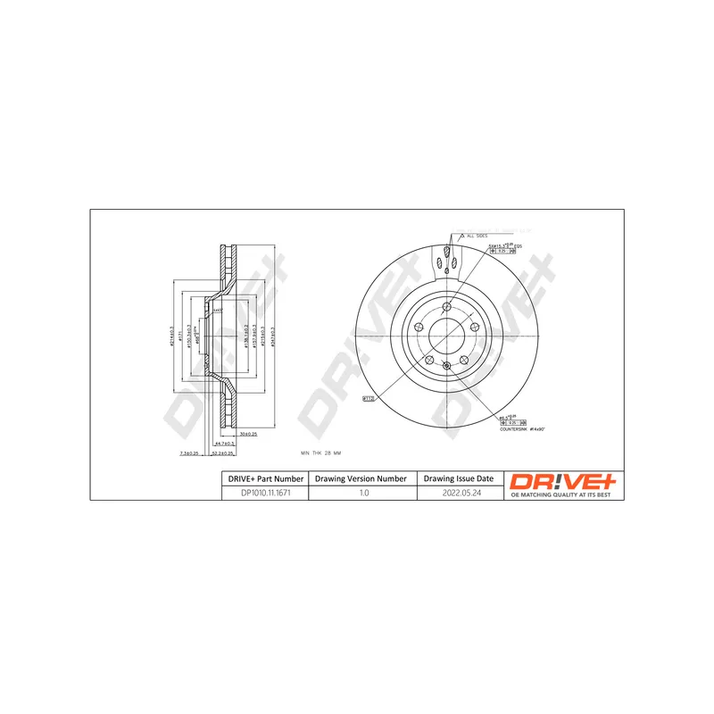 Jeu de 2 disques de frein avant Dr!ve+ DP1010.11.1671