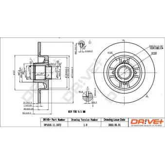 Jeu de 2 disques de frein arrière Dr!ve+ DP1010.11.1672