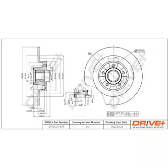 Jeu de 2 disques de frein arrière Dr!ve+ DP1010.11.1675