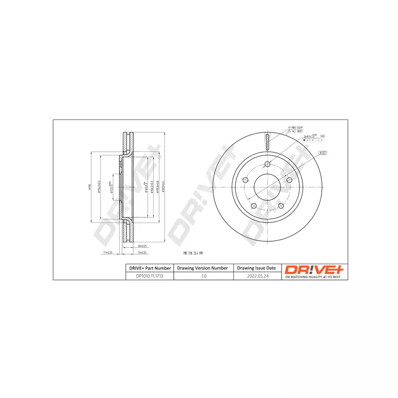 Jeu de 2 disques de frein avant Dr!ve+ DP1010.11.1713