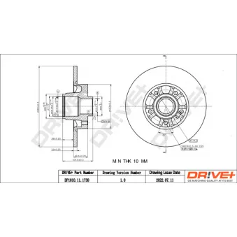 Jeu de 2 disques de frein arrière Dr!ve+ DP1010.11.1738