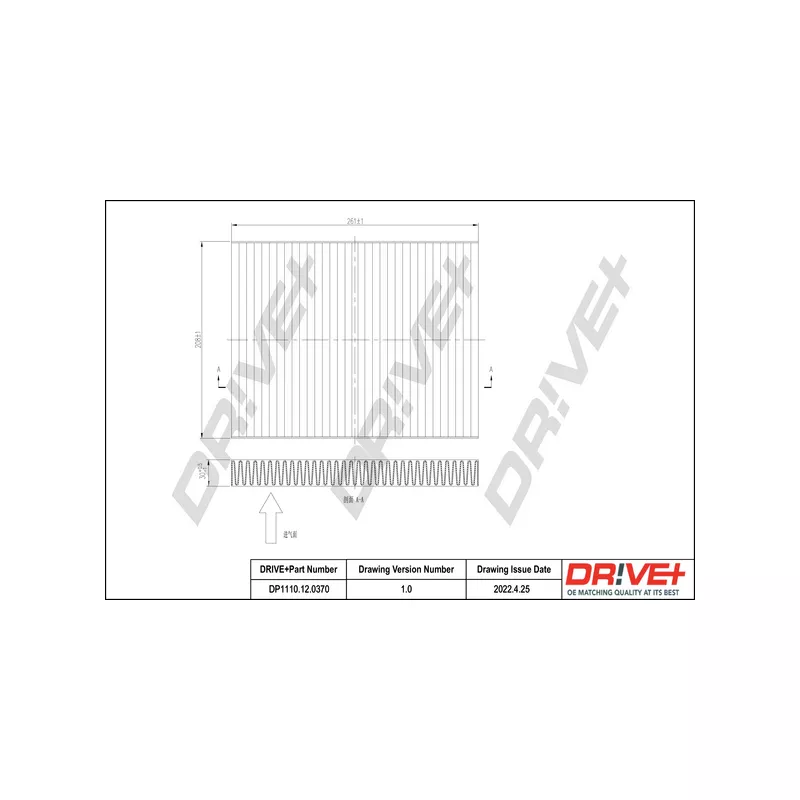 Filtre, air de l'habitacle Dr!ve+ DP1110.12.0370
