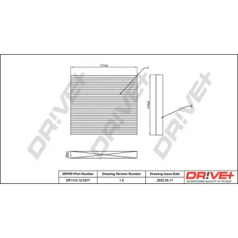 Filtre, air de l'habitacle Dr!ve+