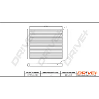 Filtre, air de l'habitacle Dr!ve+ DP1110.12.0395