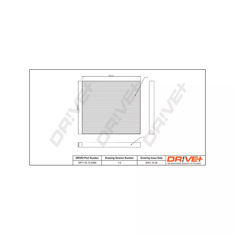 Filtre, air de l'habitacle Dr!ve+ DP1110.12.0395