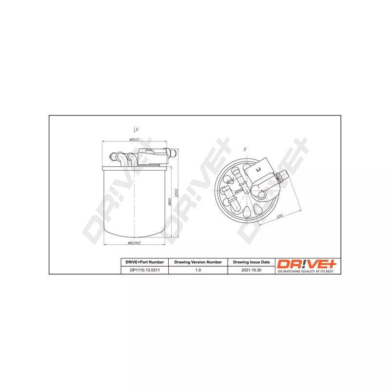 Filtre à carburant Dr!ve+ DP1110.13.0311