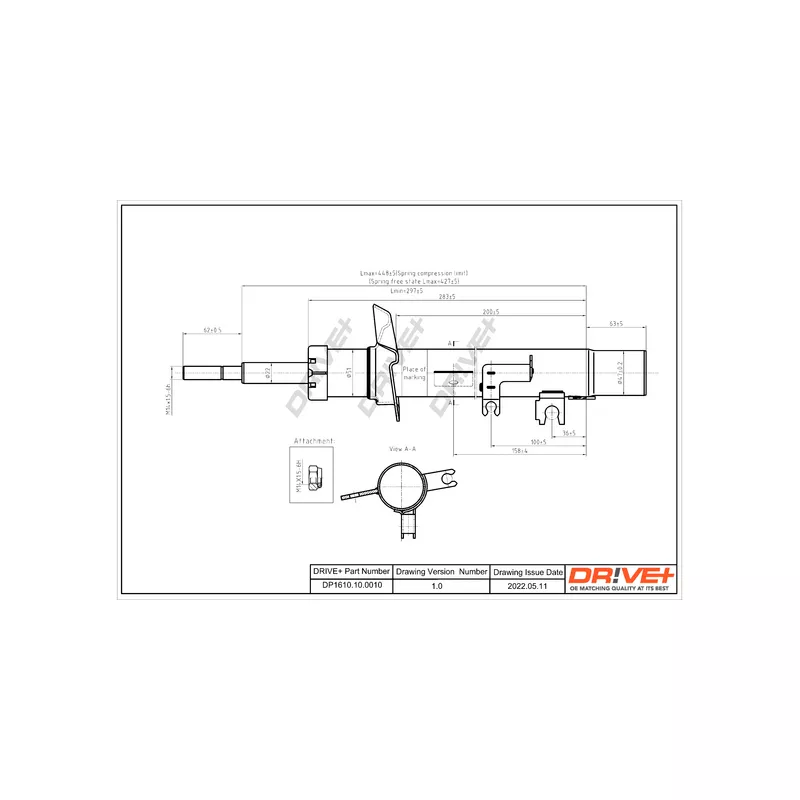Amortisseur avant droit Dr!ve+ DP1610.10.0010