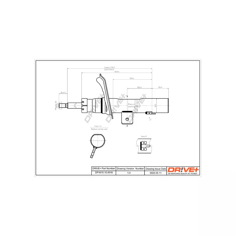 Amortisseur avant droit Dr!ve+ DP1610.10.0016