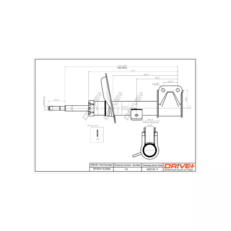 Amortisseur avant droit Dr!ve+ DP1610.10.0036