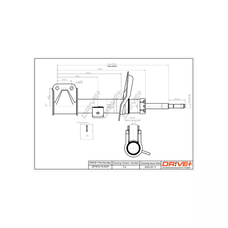 Amortisseur avant gauche Dr!ve+ DP1610.10.0037