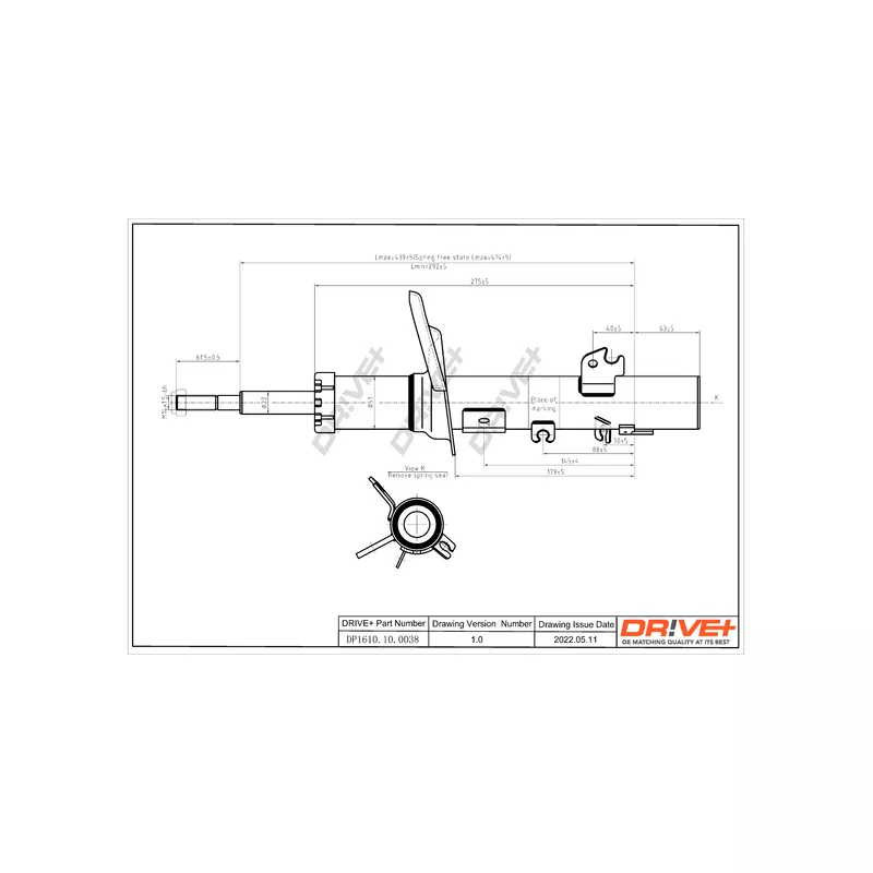 Amortisseur avant droit Dr!ve+ DP1610.10.0038