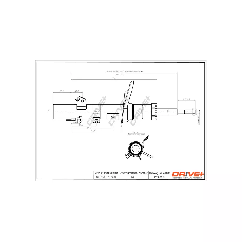 Amortisseur avant gauche Dr!ve+ DP1610.10.0039